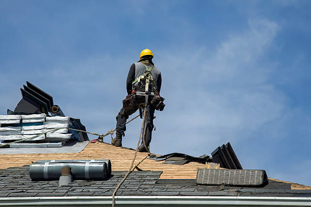 Professional Gutter Installation technician working in East Parsonsfield, ME